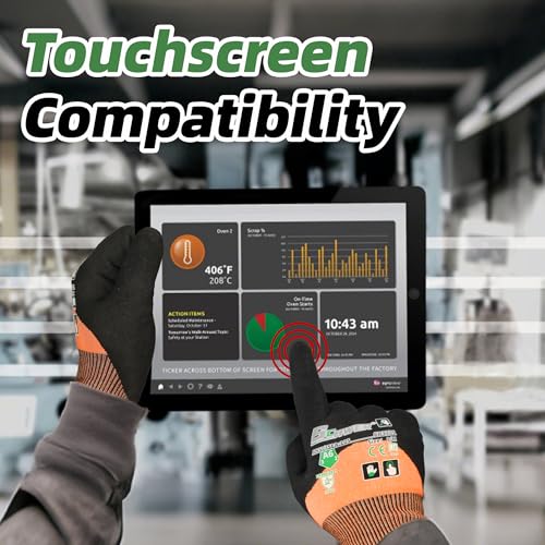 Schwer ANSI A6 Cut Resistant Work Gloves, 3/4 Dipped Coating, CR3709, L - size: Large, style: 1 Pair