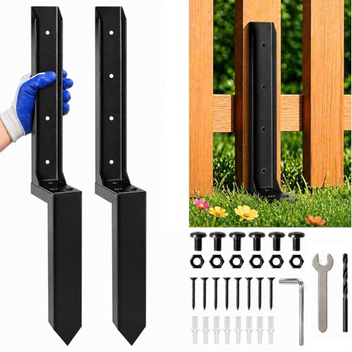 Fence Post Repair Kit to Fix Leaning Wood Fence, Mailbox, 2 Pack