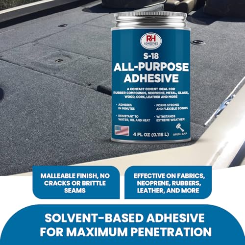 S-18 All-Purpose Adhesive 4 oz - Contact Cement for Headliner & Upholstery - size: 4 oz