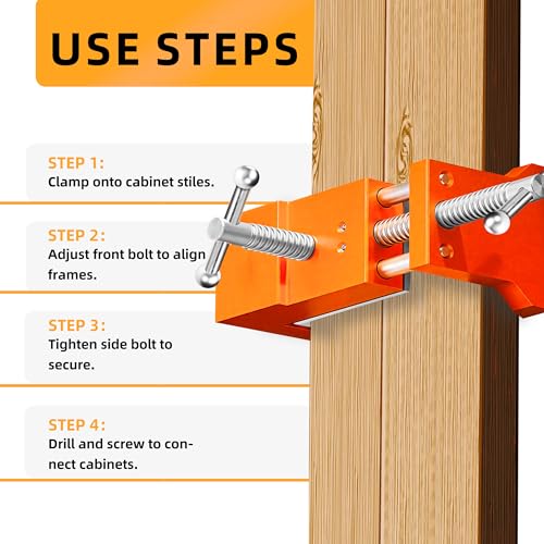 Cabinet clamp 2 Pcs - Cabinet panel frame alignment tool and mounting, with guide holes and three adhesive protective pads. - size: 2pcs