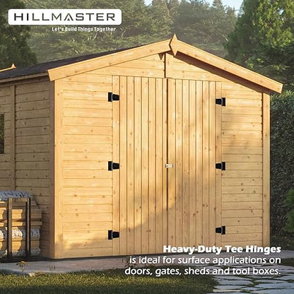 HILLMASTER 3.5 inch Heavy Duty Gate Hinges Fence Door Hinges Durable Gate Strap Hinge for Indoor Outdoor, Gate Hardware Kit for Shed, Wooden Fences, Vinyl Fence Gate, Barn Door, Garage, 4 Pack - size: 4 Pack