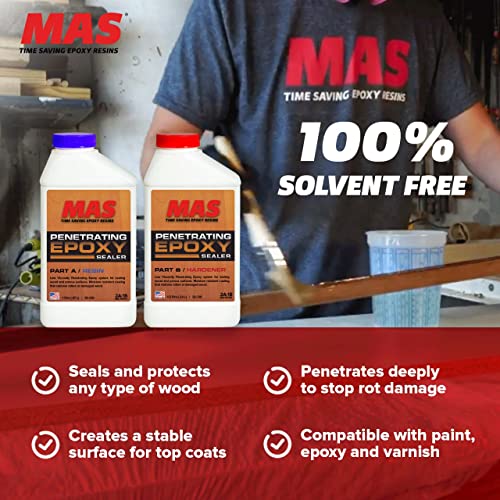 MAS Epoxies Penetrating Epoxy Resin Wood Sealer, 1.5 Pint - size: 1.5 Pint