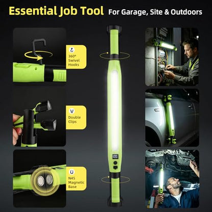 YXQUA 2 Pack Under Hood Work Light, 3000LM IP66 Magnetic COB Cordless