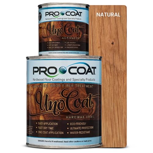 UnoCoat Hardwax Uroil with Activator - 200 ft² - 16oz - Made in USA, Advanced Wood Grain Treatment for Indoor Applications, Urethane-Modified Hard Wax Oil, for Any Wood Species - Natural - color: Natural