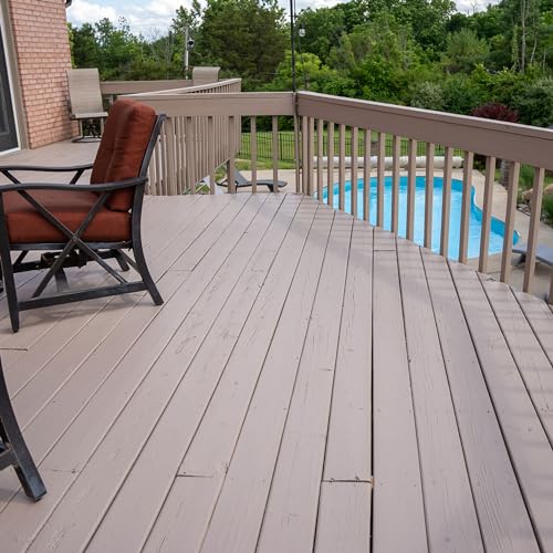 DEFY Solid Color Wood Stain TP-Solid - UV Resistant, Opaque, Fence Stain - Taupe, 1 Gallon - color: Taupe, size: 1 Gallon
