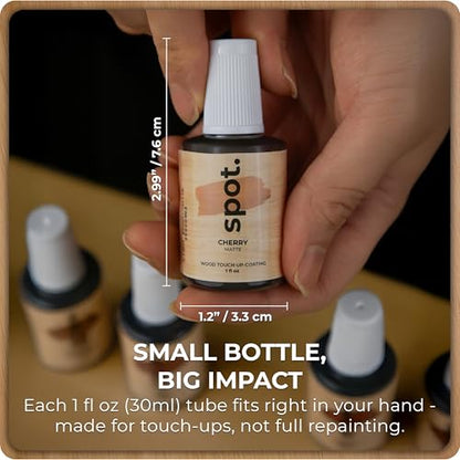 Light Brown Wood Stain Repair Kit, Brush-On Touch-Up Stain Bottles, Golden Oak, Early America, Cherry, Red Oak, Interior and Exterior Wood, 4 fl oz Total by spot. - color: Light Brown