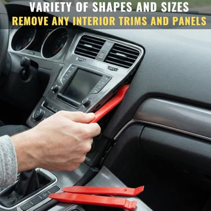 Auto Trim Removal Tool Set (No Scratch Plastic Pry Tool Kit) - Auto Trim Tool Kit Car Tools, Easy Door Panel Removal Tool, Fastener Removal, Clip, Molding, Dashboards, Interior Trim Tools