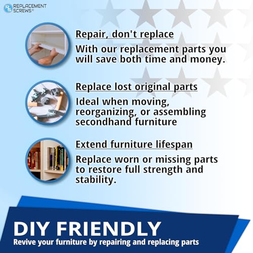 ReplacementScrews Wooden Dowel Pins Compatible with IKEA Part 101351