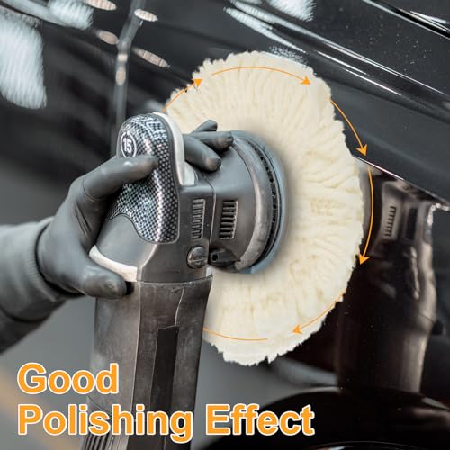 Tallew 6 Pcs Wool Buffing Pads Hook Loop for Drill Polisher, 7 Inch - size: 7 Inch