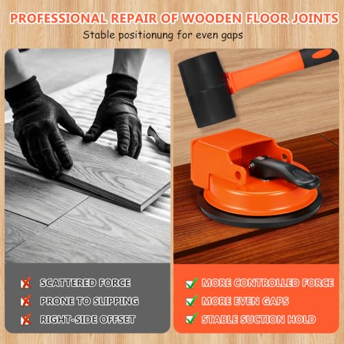 Baluue Floor Gap Fixer Tool With Rubber Mallet & 5 Reusable Pads