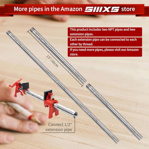 2-Pack 24 Inch Pipe Style Bar Clamps for Woodworking Gluing