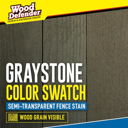 Wood Defender Semi-Transparent Fence Stain and Seal, Graystone, 5-Gallon - color: Graystone, size: 5 Gallon