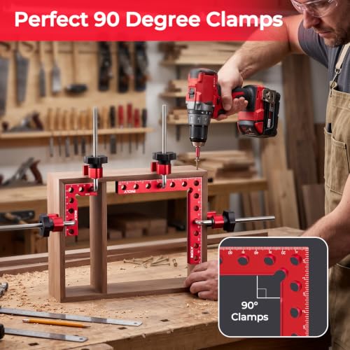INCLY 8 Pack Corner Clamps for Woodworking, 90° Aluminum Right Angle Set