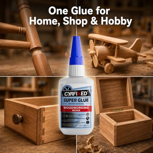 Fast & Control Wood Super Glue 2 oz, Medium CA Glue for Furniture Carpentry - size: 2 oz