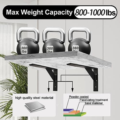 Countertop Support Bracket 18 Inch Heavy Duty Granite Support Bracket 2 Pack 3/8" Thick 18"x10"x2.5" Shelf Bracket Iron Metal Support Brackets for Granite Quartz Wood Laminate Countertops
