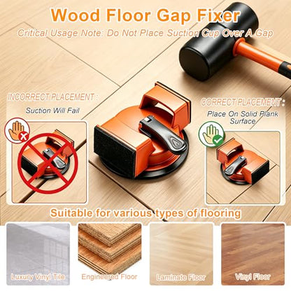 Floor Gap Fixer Tool, Dual-Sided Suction Cup for Laminate & LVP