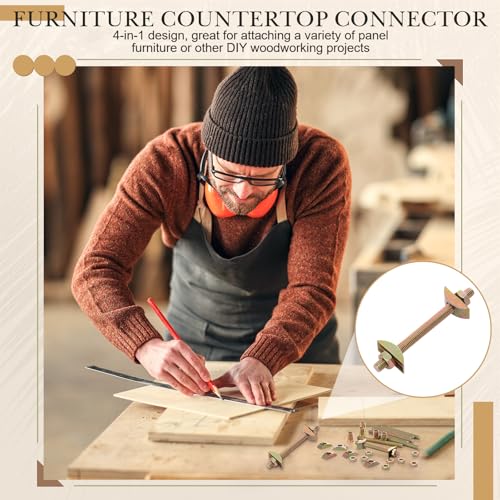 Tandefio 12 Sets Bed Frame Hardware Connectors Bolts Nuts, Single Ended - style: Single Ended