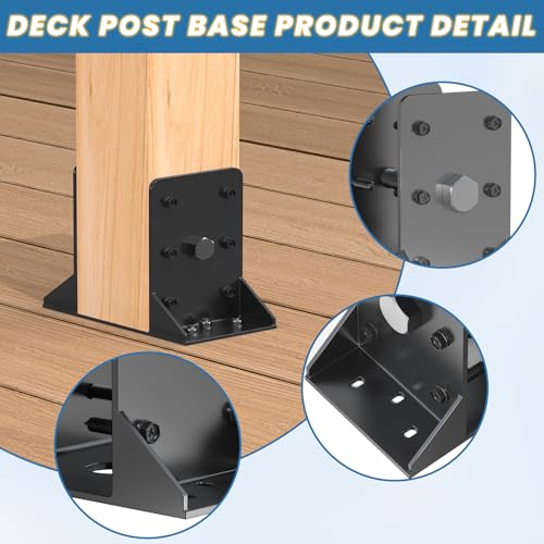 6x6 Post Base 2 Pcs,Inner Size 5.6"x5.6" Post Anchors, - size: 6x6