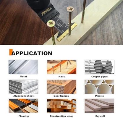 FEWELL 20PCS Titanium Oscillating Saw Blades, Universal Multitool Blades