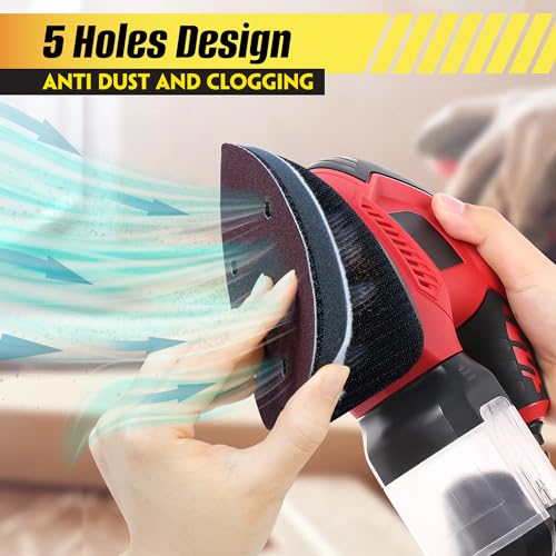 5 Pack Mouse Detail Sanding Interface Pad Hook and Loop - Triangle Sanding Pads with 5 Holes Foam Interface - Mouse Sander Sandpaper Backing Pad for Flexibility & Balancing Sanding Pressure
