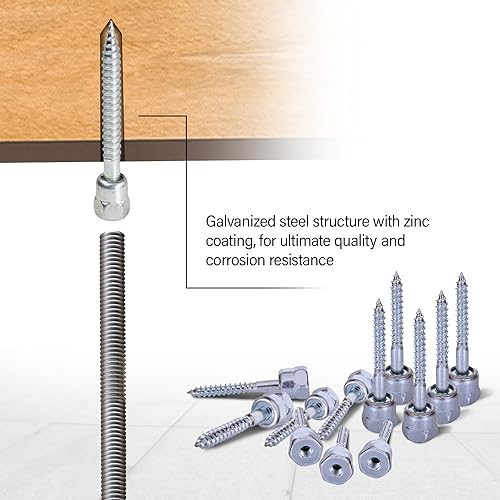 Sammys 8009925-25 Vertical Rod Anchor Super Screw with 3/8 in. Threaded Rod Fitting, 3/8 x 2-1/2'' Screw, for Wood (Pkg.=25) , Zinc - size: 3/8 x 2-1/2", style: ROD SIZE 3/8"