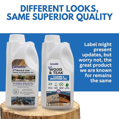 EcoDecors Loveable 2-Pack Teak Cleaner & Brightener Gel, 1L - style: 2 in 1 Teak Cleaner & Brightener Gel - 2 Pack