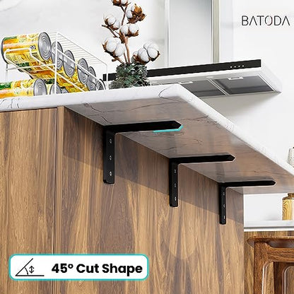 BATODA 10” Countertop Support Steel Brackets (2 PCS), Heavy Duty L Bracket - size: 10 Inch