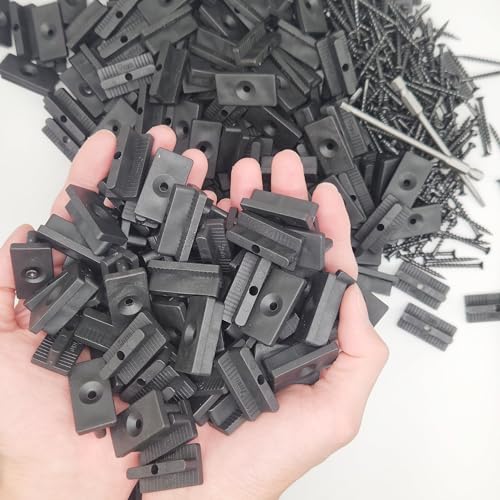 Universal Hidden Deck Fasteners - Composite Decking Clips & Plastic Hidden Fasteners with Screws, 500 Per Box for 260 SQ.FT.