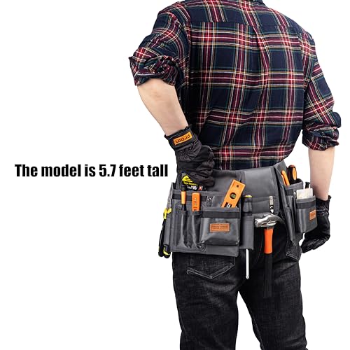 VIDAR TOOLS Tool Belt,12 Pockets Tool Belts for Men, Heavy Duty Carpenter/Construction/DIY'er/Electrician .Double layer thickened polyester fiber with waterproof coating.