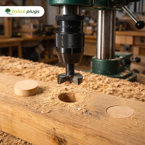 Tolux Wooden Plugs 35 mm (1.38"), Wood Screw Hole Plugs, 35 × 9 mm (1.38 × 0.35"), 10 pcs - size: 35x9 mm/ 1.38x0.35 in