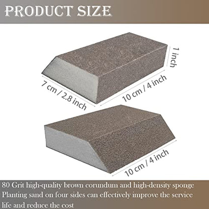 6 Pack Sanding Sponge, 80 Grit Sanding Blocks Assortment,Washable and Reusable for Wood Drywall Metal Home (80 Grit) - style: 80 Grit
