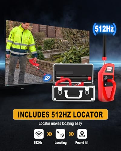 Anysun Self Leveling Sewer Camera with Locator, Counter, 7MM/MIC/9''/300Ft - color: Yellow, size: 300Ft/91.5M