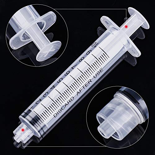 TecUnite 10 ml 20 Pack Plastic Syringes Without Needle for Liquid and Craft - size: 10 ML