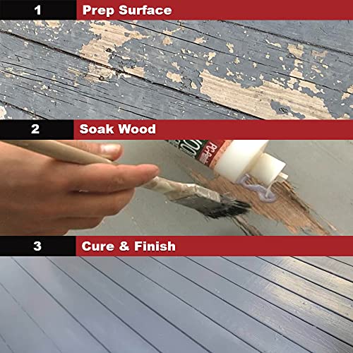 PC-Petrifier Wood Hardener 16oz & Premium Wood Filler White 16 FL OZ Home Improvement Rot Repair