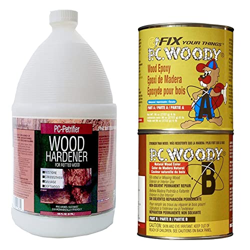 PC-Products Wood Repair Epoxy Paste and Wood Hardener Kit, PC-Woody 96 oz and PC-Petrifier 1 Gallon - size: Woody (96 oz) & Petrifier (1 gallon) Kit, style: PC-Woody Kit