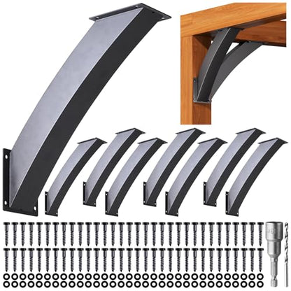 Heavy Duty 45 Degree Angle Support Bracket 4"×4" (Actual: 3.2"×3.2") Wood Beam Support Hardware Degree Post Bracket for Gazebos Pagola Porches 8Pcs - size: 4"×4"