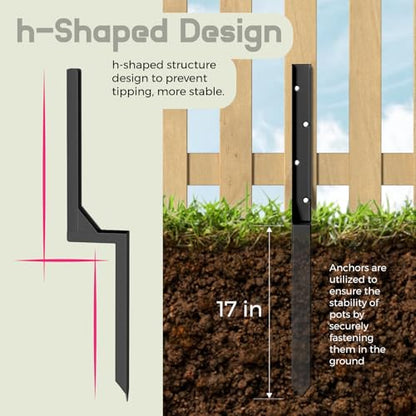 Fence Post Repair Kit, Heavy Duty Steel Ground Anchor Spike, 2-Pack