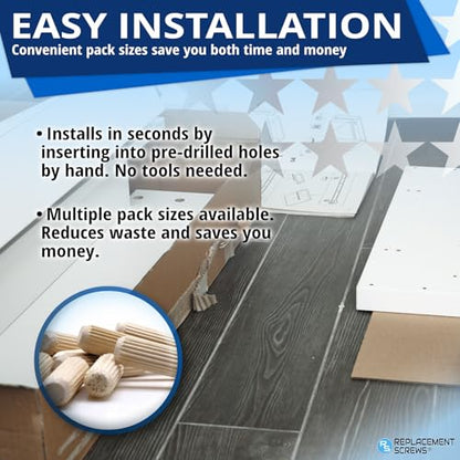 ReplacementScrews Wooden Dowel Pins Compatible with IKEA Part 101351