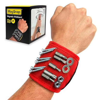 MagSnap Magnetic Wristband by Wrap-It Storage - Red - color: Red