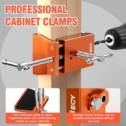ECY Cabinet Clamps, Cabinet Face Frame Alignment Tool, 4 Pack, Orange - color: Orange - 4 Pack