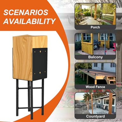 4 Pack 6 x 6 (Actual 5.6“ x 5.6“) Post Base U-Shape Bracket Stainless Steel Heavey Duty Wet Concrete Fence Deck Railing, Pergola, Porch, Wood Fence, Sheds, Mailbox, Ground Holders Support - color: 6 x 6 U Shape (4PCS)