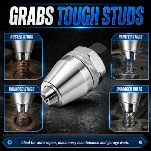 Broken Bolt Extractor Tool, Grips and Removes 1/4-Inch to 1/2-Inch Studs