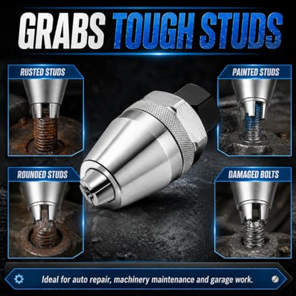 Broken Bolt Extractor Tool, Grips and Removes 1/4-Inch to 1/2-Inch Studs
