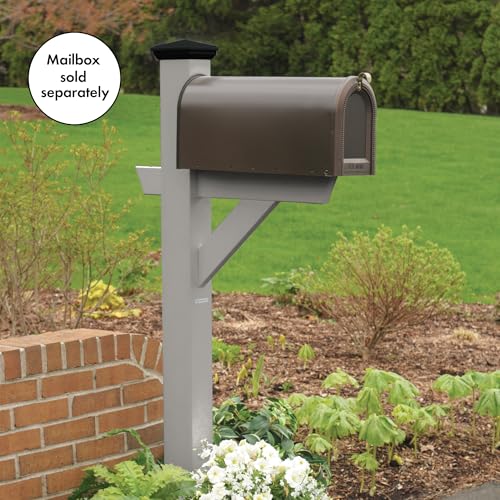 Highwood Hazelton Mailbox Post, Harbor Gray - color: Harbor Gray