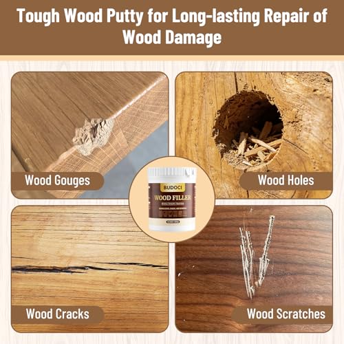White Wood Filler, 10.58 Oz, Sandable Paintable Wood Putty