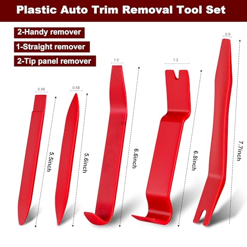 8PCS Auto Trim Removal Tool No Scratch Pry Tool Clip Remover Plier Red - color: red, size: 8 PCS