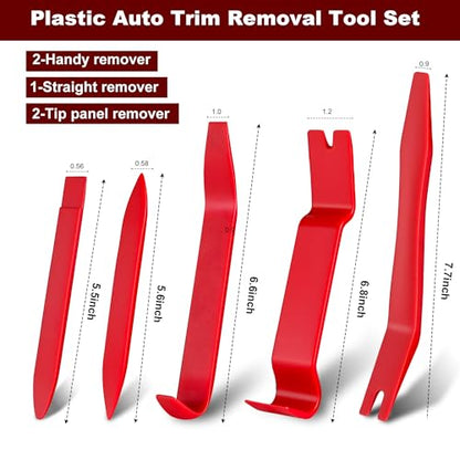 8PCS Auto Trim Removal Tool No Scratch Pry Tool Clip Remover Plier Red - color: red, size: 8 PCS