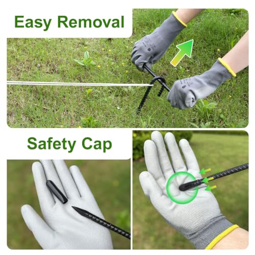 AAGUT Rebar Stakes 12 Inch J Hook, Premium Anti-Rust Tent Stakes for Canopy - color: Black J-12 Inch-Φ1/4", size: 16pcs