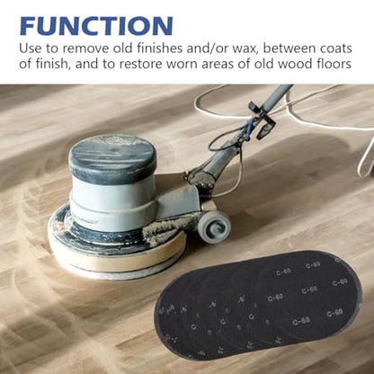 HUAALIUCHE17 Sanding Screen Discs - Mesh Floor Sanding Screen - Black Silicon Carbide - for Wood Floors (20 Pack, 60 Grit) - size: 17 inch, style: #60-20 Pack