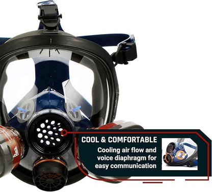 Parcil Distribution Full Face Respirator Mask - Air Purifying, Organic Vapor & Particulate - Industrial Use - CE Tested - color: Pd-101 Light Amber